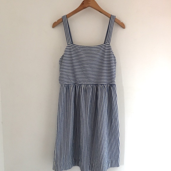 LOFT Striped Flare Dress - Picture 2 of 8